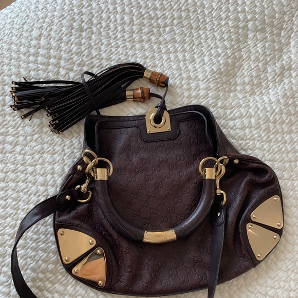 Gucci Indy Bamboo Tassel Hobo Bag smoke, pet  free - Picture 8 of 12